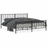 vidaXL Bettgestell mit Kopf- und Fu&szlig;teil Metall Schwarz 193x203 cm