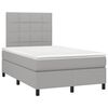 vidaXL Boxspringbett mit Matratze & LED Hellgrau 120x190 cm Stoff