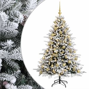 vidaXL K&uuml;nstlicher Weihnachtsbaum mit Weihnachtskugel 150 cm 150 LEDs