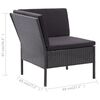 vidaXL 8-tlg. Garten-Lounge-Set mit Auflagen Poly Rattan Schwarz