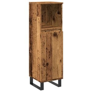 vidaXL Badschrank Altholz-Optik 30x30x100 cm Holzwerkstoff