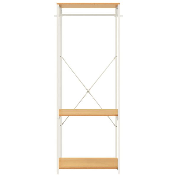 vidaXL Kleiderschrank Wei&szlig; und Eichen-Optik 60x40x167 cm Metall