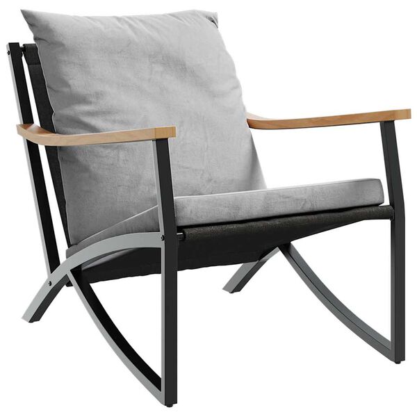 vidaXL 4-tlg. Balkonmöbel Set mit Kissen Schwarz Stahl