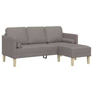 vidaXL Sofa Set mit Kissen Taupe Polyester
