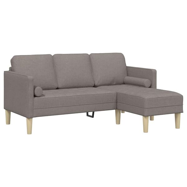 vidaXL Sofa Set mit Kissen Taupe Polyester