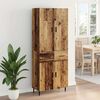 vidaXL Highboard mit Schubladen 2 pcs Altholz Engineered Wood und Glas