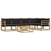 vidaXL Outdoor-Sofagarnitur 6 pcs Wei&szlig; und Schwarz 79 x 79 x 37 cm