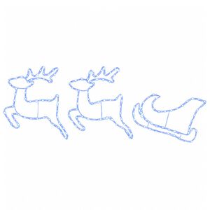 vidaXL Rentier und Schlitten Weihnachtsdekoration LOVIISA 180 LEDs