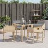 vidaXL Gartenst&uuml;hle mit Kissen 4 Stk. Beigemischung Poly Rattan