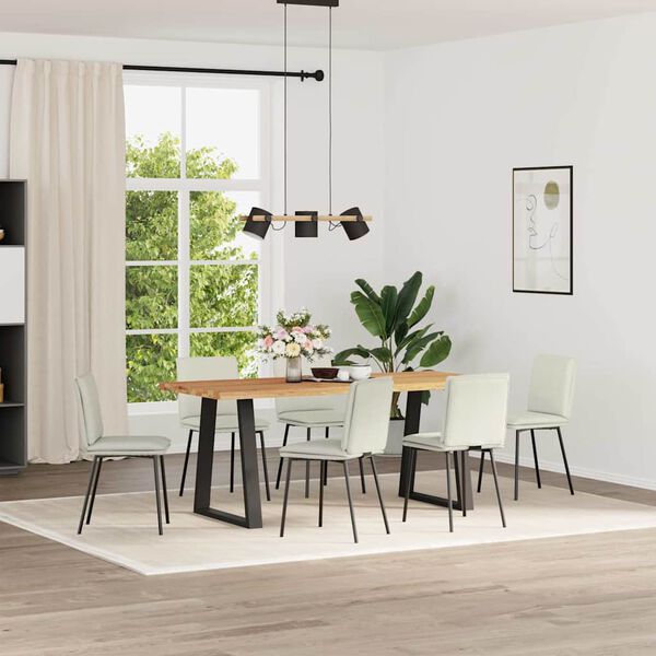 vidaXL Esszimmerst&uuml;hle 6 Stk. Creme Samt