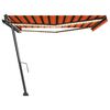 vidaXL Markise Manuell Einziehbar mit LED 400x300 cm Orange und Braun