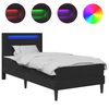 vidaXL Bettrahmen mit LED-Lichtleisten Schwarz 80 x 200 cm Kunstleder
