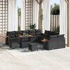 vidaXL Gartensofa-set mit Kissen 17 pcs Schwarz Poly-Rattan
