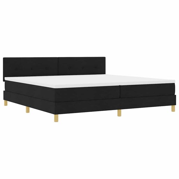 vidaXL Boxspringbett mit Matratze Schwarz 200 x 200 cm Stoff