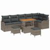 vidaXL Garten-Sofa-Set mit Kissen mit Speicher 9 pcs Grau
