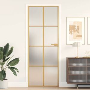 vidaXL Innent&uuml;r Schlank Golden 76x201,5 cm Hartglas und Aluminium