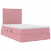 vidaXL Bett mit Stauraum und LED mit Matratze Rosa 120 x 200 cm Samt