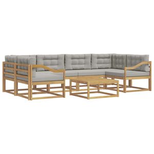 vidaXL Outdoor-Sofagarnitur 5 stk. Wei&szlig; und Hellgrau