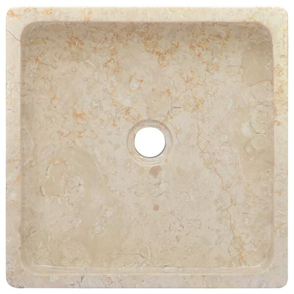 vidaXL Waschbecken Creme 40x40x10 cm Marmor