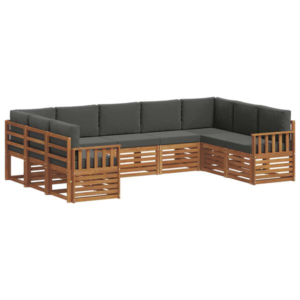vidaXL Sofagarnituren 9 pcs Natur und Anthrazit Massivholz Akazie