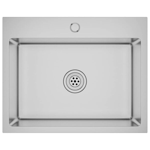 vidaXL Handgemachte Einbauspüle Edelstahl