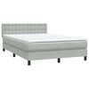 vidaXL Boxspringbett mit Matratze & LED Hellgrau 140x220 cm Samt