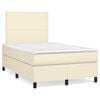 vidaXL Boxspringbett mit Matratze Creme 120x200 cm Kunstleder