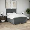 vidaXL Boxspringbett mit Matratze Dunkelgrau 140x200 cm Stoff