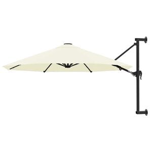 vidaXL Sonnenschirm zur Wandmontage mit Metall-Mast 300 cm Sandwei&szlig;