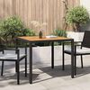 vidaXL Gartentisch 90x90x75 cm Poly Rattan und Akazienholz Schwarz