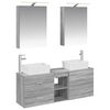vidaXL Badezimmerm&ouml;bel-Set 5 pcs Grau Sonoma Ingenieurholz und Glas