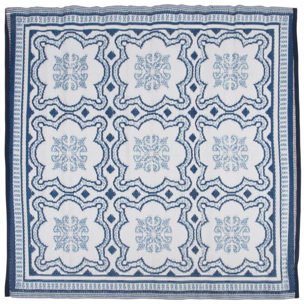 Esschert Design Outdoor-Teppich 151,5 cm Blau und Wei&szlig; OC23