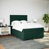 vidaXL Boxspringbett mit Matratze Dunkelgr&uuml;n 140x190 cm Samt