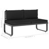 vidaXL 4-tlg. Garten-Ecksofa-Set mit Auflagen Aluminium und WPC