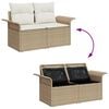 vidaXL Garten-Sofa-Set mit Speicher 9 pcs Beige Poly Rattan