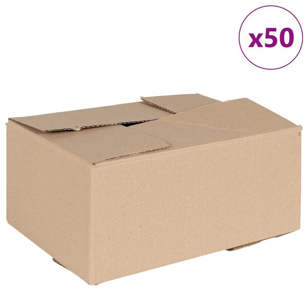vidaXL Faltbox mit Speicher 50 pcs Natur 30 x 21,5 x 14 cm Karton