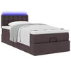 vidaXL Ottoman-Bett mit Matratze & LEDs Dunkelbraun 90x190 cm Stoff