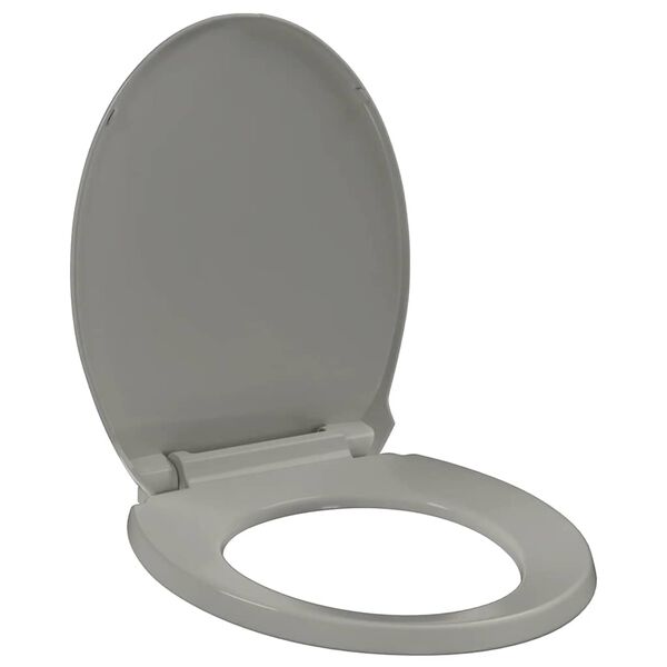 vidaXL Toilettensitz mit Absenkautomatik Grau Oval