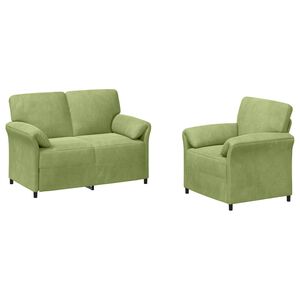 vidaXL Sofa Set 2 stk. Hellgr&uuml;n Samt