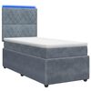 vidaXL LED Boxspringbett mit Matratze Dunkelgrau 90 x 190 cm Samt