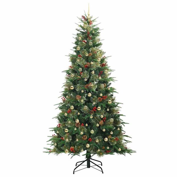 vidaXL K&uuml;nstlicher klappbarer Weihnachtsbaum Gr&uuml;n 240 cm PE und PVC