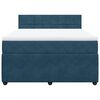 vidaXL Boxspringbett mit Matratze Blau 160x200 cm Samt
