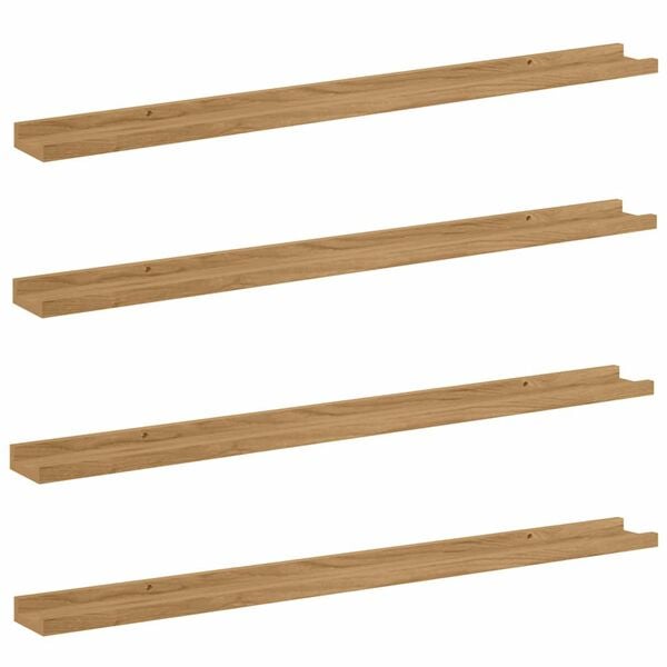 vidaXL Wandregal mit Regal 4 pcs Braun 100 x 9 x 3 cm Holzwerkstoff