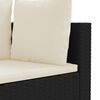 vidaXL 4-tlg. Garten-Sofagarnitur mit Kissen Schwarz Poly Rattan