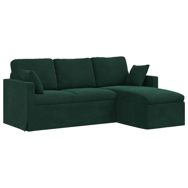 vidaXL Sofa Dunkelgr&uuml;n 198 x 134 x 80 cm Samt