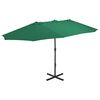 vidaXL Sonnenschirm mit Aluminium-Mast 460x270 cm Gr&uuml;n
