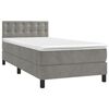 vidaXL Boxspringbett mit Matratze & LED Hellgrau 80x200 cm Samt