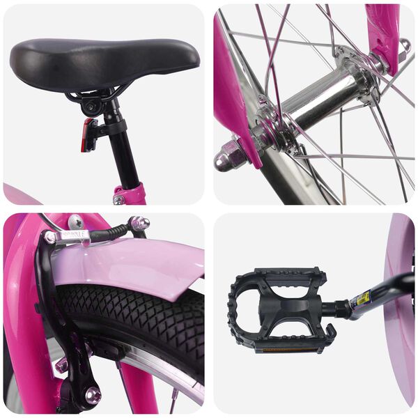 vidaXL Kinderfahrrad 20 Zoll f&uuml;r 6-11 Jahre alt Dunkelrosa