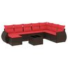 vidaXL 9-teiliges Gartensofa-Set mit Kissen, braun, Polyrattan