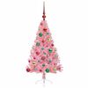 vidaXL K&uuml;nstlicher vorbeleuchteter Weihnachtsbaum Rosa 120 cm PVC